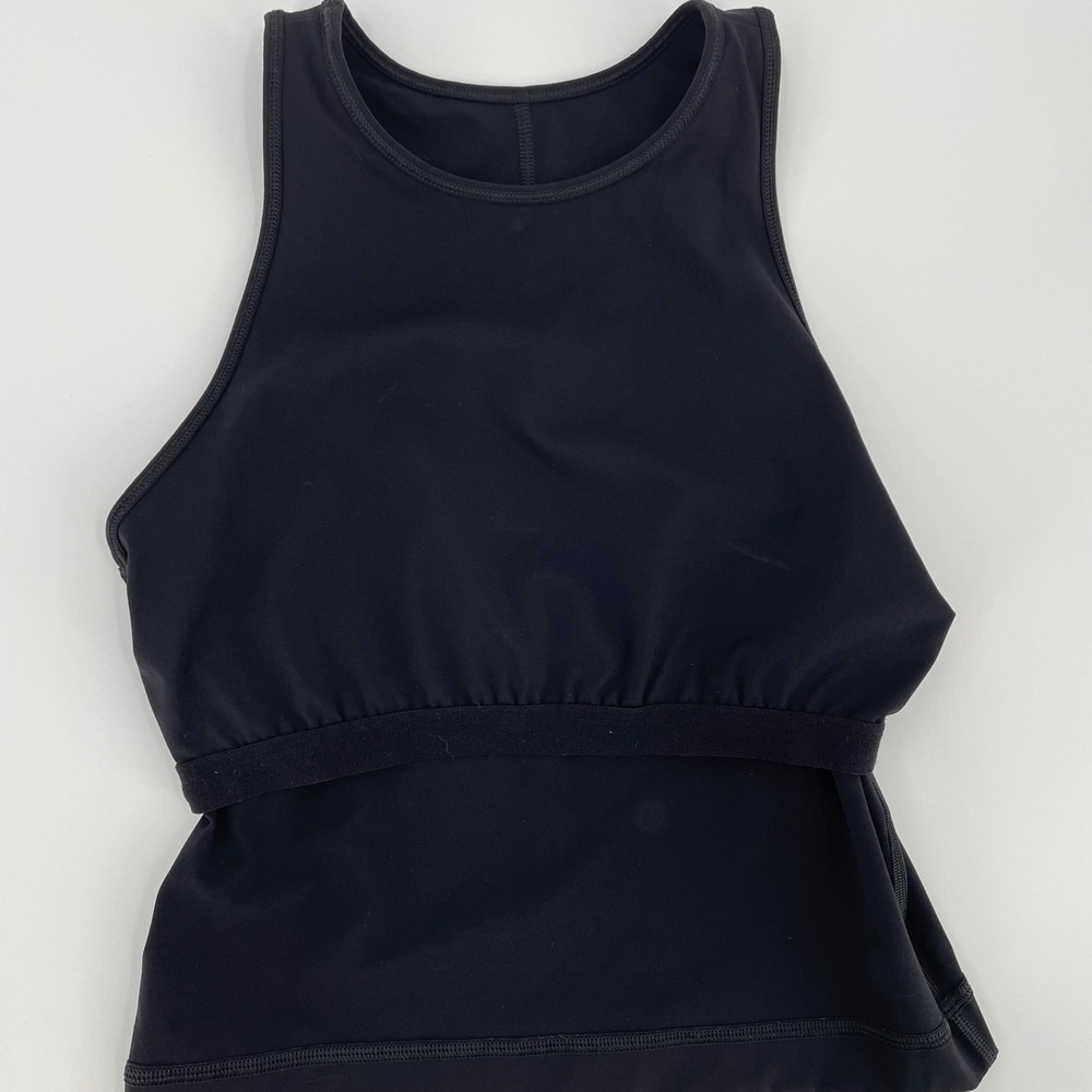 Everlane Perform Black High Neck Built In Bra Athletic Tank Top Womens Medium - Picture 4 of 6